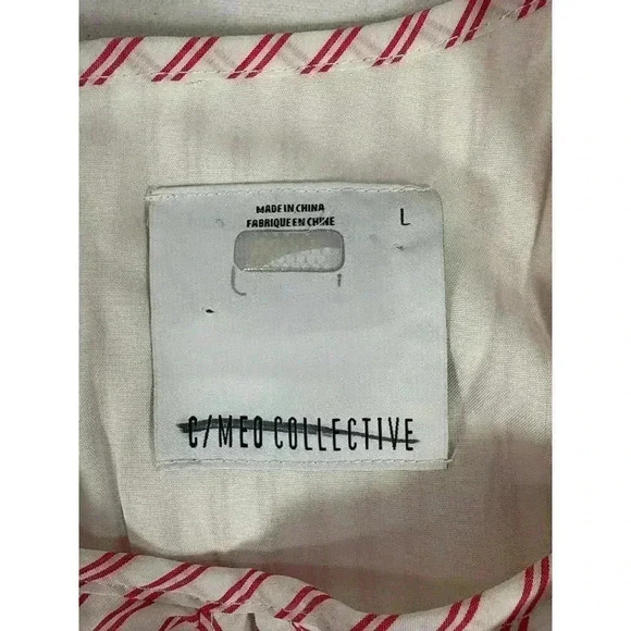 NWOT C/MEO Collective Urban Outfitters Close Enough puff sleeve red Large top - Picture 3 of 9